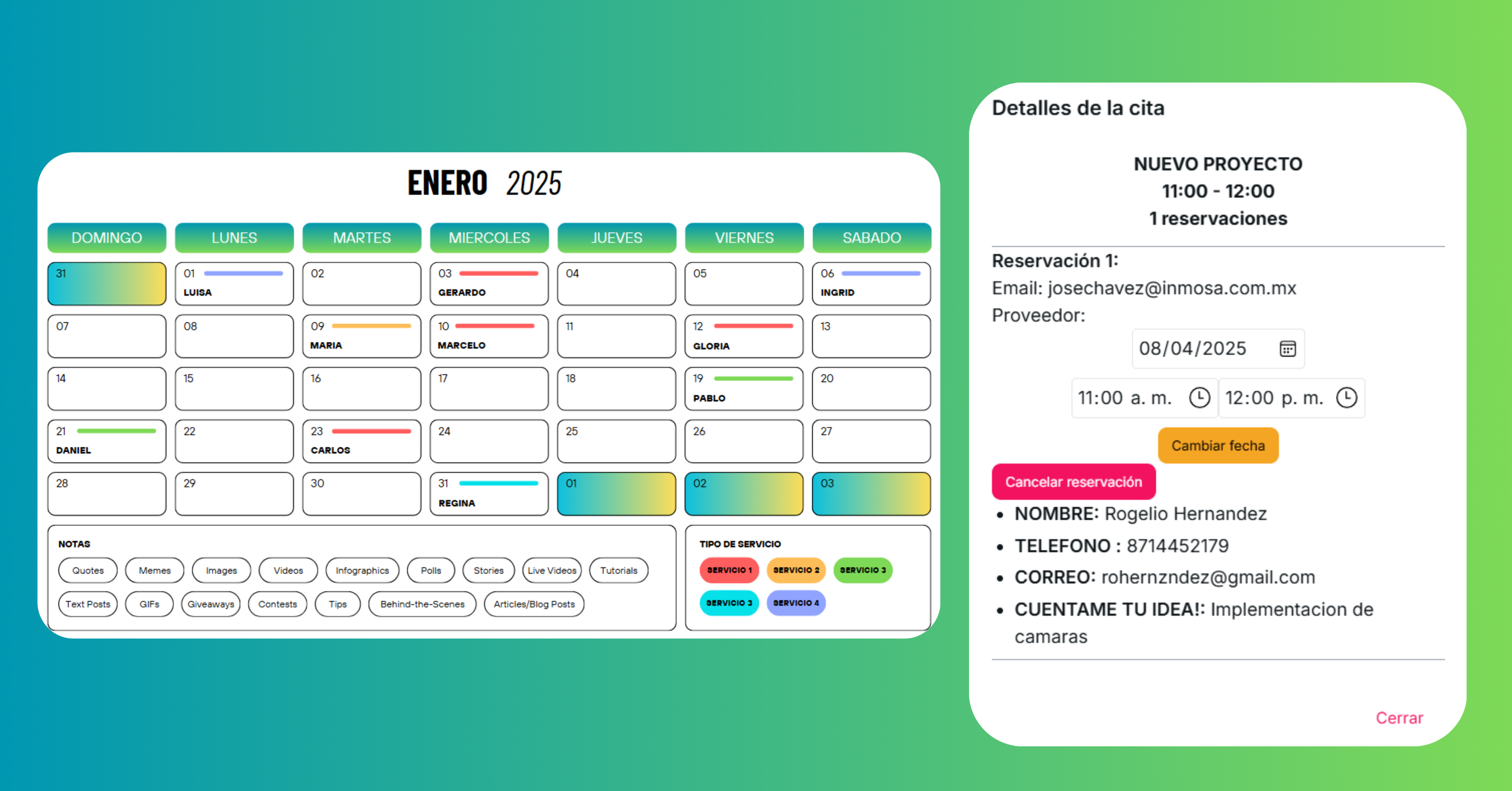 Calendario de citas